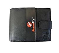 Roamlite R.F.I.D NFC Blocking Mens Designer Leather Wallet with 9 Credit Card Slots and Coin Pocket 11cm x9 x2 R46KRFID (Black R*F*I*D Blocking)