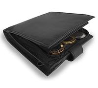 Roamlite Real Leather Mens Mans Wallet - Zipped Zip Up Bank Note Section - Rear Zip Around Separate Coins Pocket Pouch - 11cm x9cm x2cm - RL180KA (Black NOT R*F*I*D Blocking)