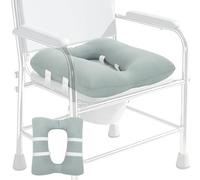 RoamReady Bedside Commode Cushion, Machine Washable Padded Toilet seat Cushion, Soft Padded Toilet seat Riser for Seniors, Portable Commode Pads for Adult, 17" x 14" with 4 Fixing Straps, Green