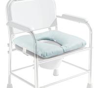 RoamReady Bedside Commode Cushion, Seniors Portable Seat Cushion for Toilet/Shower/Bedside, Universal Fit Commode Padded Seat for Elderly, Seats Pad Cover Toilet Seats 17x17 with Fixing Straps (Blue)