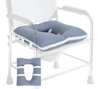 RoamReady Bedside Commode Seat Cushion, Machine Washable Soft Toilet Seat Cover With Removable Pillowcase, Padded Toilet Seat Risers for Seniors, 17"x14" Commode Pads, Light Blue