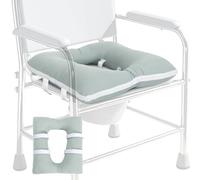 RoamReady Bedside Commode Seat Cushion, Machine Washable Soft Toilet Seat Cover With Removable Pillowcase, Padded Toilet Seat Risers for Seniors, 17"x14" Commode Pads, Green