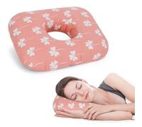 RoamReady Ear Piercing Pillow for Side Sleeper with Hole for Relief Ears Pain CNH Piercing Pain Sleeping Pressure Sore, Comfortable Support Ear Guard Pillow To a Restful Sleep, Pink Leaf
