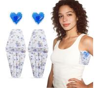 RoamReady Lymphedema Axilla Pillow, Large Mastectomy Pillows Post Op Cotton Lumpectomy Recovery Supplies for Armpit Pain Relief Brown 2Pcs (Blue Ditsy, Regular)