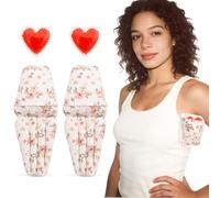 RoamReady Lymphedema Axilla Pillow, Large Mastectomy Pillows Post Op Cotton Lumpectomy Recovery Supplies for Armpit Pain Relief Brown 2Pcs (Pink Ditsy, Regular)