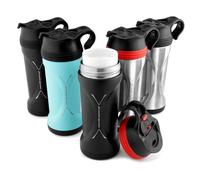 Roamwild Cerami Cup 12oz / 354ml - with Unique Ceramic Fresh Tasting Inner - Quadruple Thermal Insulation Technology Stainless Steel Travel Mug, BPA-Free, Dishwasher Safe (Black & Red)