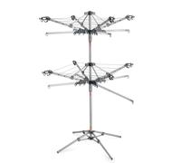 Roamwild Multi Dryer Clothes Airer Drying Rack Foldable Rotary Adjustable 2 TIER - 36m of Hanging line in 1m square footprint - Cover & Anchor pegs included - Cool Grey