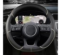 ROANNY Breathable Auto Accessories Microfiber Leather Sport Car Steering Wheel Cover Non-slip For Audi A1 8X A2 A3 Q3 Q5 Q2 A4 A5 A6 Avant (Color : D shape Beige)