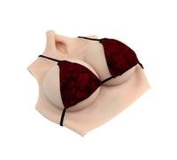 ROANYER Silicone Breast Forms East West Shape Fake Boobs C-H Cup Artificial Breastplate for Crossdresser Transgender Cosplay Drag Queen Costumes (Natural, E cup)