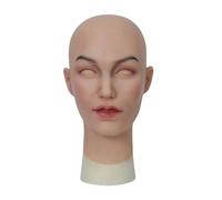 Roanyer Silicone Mask Female Face Full Head Hood Realistic Soft Fake Mask for Crossdresser Drag Queen Transgender Halloween Cosplay Costume (Ann-Caucasian)