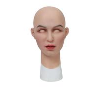 Roanyer Silicone Mask Female Face Full Head Hood Realistic Soft Fake Mask for Crossdresser Drag Queen Transgender Halloween Cosplay Costume (Jane-Natural)