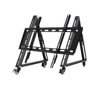 RoaQinFo 2 TV Stands, Floor Stands, Carts, Spacesaving, Stable, Triangular, Rolling TV Stands with Wheels for LED TVs, 32 inch to 65 inch