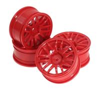 RoaQinFo 4x Tires for Wheel Hubs, Replacement Accessories, 2.05 Inch Diameter, Heavy Duty Rims for 1/10 RC Cars HPI94123 R469, Red