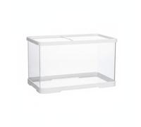 RoaQinFo Acrylic Terrarium Reptile Tank Enclosure Habitat With Sliding Cover And Ventilation For Wide View And Easy Access suitable for geckos scorpions hermit crabs newts desktop shelf, White, M