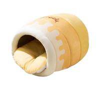 RoaQinFo Bed Cat House Autumn Winter Snooze Sleeping Kennel Self Warming Cat Hideaway for Chihuahua Pomeranian, S yellow