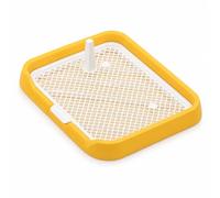 RoaQinFo Canine Restroom Dog Toilet Tray Potty Litter Pad Indoor Hygiene Zone With And Removable Grid Easy Clean Suitable for apartments small dogs puppy training travel, Yellow