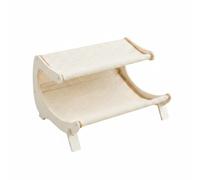 RoaQinFo Cat Hammock Bed Stand With Curved Lounge And Sisal Panel Structure For Daily Use suitable for indoor cats modern interiors, White, Sisal Mesh