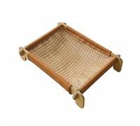 RoaQinFo Cat Scratching Bed Raised Hammock Lounger Sturdy Wooden Sisal Scratcher Surface Large Relaxing Space Breathable Design suitable for indoor cats condos cozy nooks, Cooling Mat