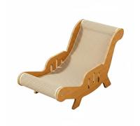 RoaQinFo Cat Scratching Board Cat Scratcher Lounger Bed Chair With Curved Resting Deck And Sisal Texture Wooden Frame For Secure Play And Sleep suitable for living room bedroom to, Bamboo Grain