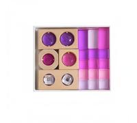RoaQinFo Children Building Blocks Acrylic Rainbow Blocks Set Transparent Stacking Color Sorting Toy With Wooden Tray For Learning preschool, Transparent Purple And Pink