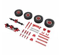 RoaQinFo Children Play Vehicle Model Car Chassis Upgrade Metal Axle Assembly Set with Differential Lock Shock Absorbers Suitable for Collection Creative Building, Red