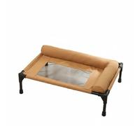 RoaQinFo Detachable Resting Bolster Raised Pet Bed Elevated Lounger Washable Detachable Cover for Dogs and Cats Suitable for Outdoor Indoor Use, Coffee, M