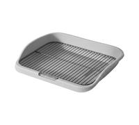RoaQinFo Dog Potty Tray Indoor Puppy Training Pad Raised Fence Nonslip Stainless Steel Structure Suitable for Living Room Dorm Apartment, Gray