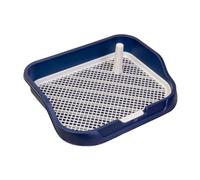 RoaQinFo Dog Potty Tray, Mesh Dog, Puppy Toilet with Removable Post, Reusable, Pet Training Toilet Portable for Dog,Puppy, Navy blue