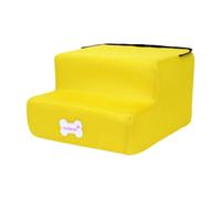 RoaQinFo Dog Stairs with 2 Levels, Versatile, Non-slip, Comfortable, Lightweight, Pet Ladder, Gentle Incline for Injured Dogs, Suitable for Sofas And Couches, yellow