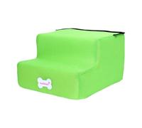 RoaQinFo Dog Stairs with 2 Levels, Versatile, Non-slip, Comfortable, Lightweight, Pet Ladder, Gentle Incline for Injured Dogs, Suitable for Sofas And Couches, green