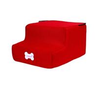 RoaQinFo Dog Stairs with 2 Levels, Versatile, Non-slip, Comfortable, Lightweight, Pet Ladder, Gentle Incline for Injured Dogs, Suitable for Sofas And Couches, red