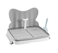 RoaQinFo Dog Toilet, Indoor Potty Tray, Pad, Training Tool, Waterproof, Quick to Clean, Non-Slip Grid, 57cm Gray 18mm