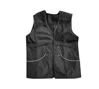 RoaQinFo Dog Training Vest Dog Training Vest Multi-Pocket Sleeveless Vest in Breathable Anti-Tear Polyester Zipper Protection, Black, XXXL