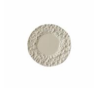 RoaQinFo Dollhouse Plate Miniature Plate Dish Tableware With Realistic Rock Texture Alloy Material For Collectors Diorama Layouts Still Life Photography Craft Studios, Beige, 29-3mm