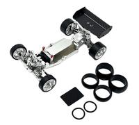 RoaQinFo Electric Car Frame Rc Chassis Upgrade Frame Carbon Fiber Wing Steering Servo Pre Assembled For 1/24 Wltoys Suitable for hobby practice custom builds, Silver
