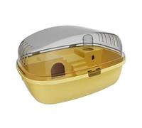 RoaQinFo Habitat Hamster Cage Transparent Portable Small Animal Cage House for Hedgehog,Bunny Mice Small Animals Guinea Pigs, yellow