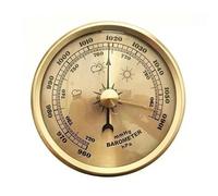 RoaQinFo Home Analog Thermometer Hygrometer Round Dial With Metal Look Bezel And Three Hand Indicators Suitable for indoor rooms porches garden checks, 70MM Gold