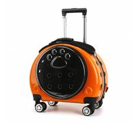 RoaQinFo Industrial Carrier Clear Carrier Hard Case With Pull Rod Top Grip Holes Side PC Acrylic Paneling suitable for commutes holiday trips, Orange