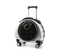 RoaQinFo Industrial Carrier Clear Carrier Hard Case With Pull Rod Top Grip Holes Side PC Acrylic Paneling suitable for commutes holiday trips, Silver