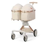 RoaQinFo Industrial Carrier Double Pet Carrier Trolley Cart with Two Enclosed Cabins Removable Carry Handle and Wheeled Base Metal Structure Suitable for, Array, Color to 1, 59 30 50CM
