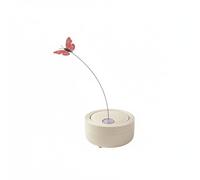 RoaQinFo Interactive Play Rod Automatic Cat Teaser Butterfly Toy Butterfly On Steel Wire With Structure RGB Light For Visual suitable for indoor cats swatting practice home use, Cream