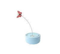 RoaQinFo Interactive Play Rod Automatic Cat Teaser Butterfly Toy Butterfly On Steel Wire With Structure RGB Light For Visual suitable for indoor cats swatting practice home use, Blue