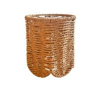 RoaQinFo Lamp Shade Decorative Lampshade Woven Texture Cylinder Form Paper Rope Feature Suitable for Lounge Office Resting Room Indoor, Scalloped Straight Tube Lampshade 12 15cm