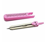RoaQinFo Medical Measuring Compass ECG Caliper Divider Tool With Built in Scale Stainless Steel Points Handle Portable Case For Cardiology Professionals, Pink