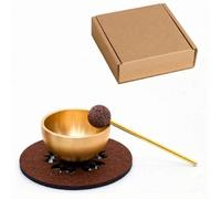 RoaQinFo Meditation Sound Bowl Compact Bell With Long Slender And Pad Felt Cushion Volcanic Rock Tip Peaceful For Mindfulness Practice Home Relaxation Office Travel, Simple Packaging
