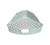 RoaQinFo Medium-Sized Corner -Shaped Toilet with Grille, for Small, Cage Supplies, Ferret, Green