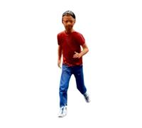 RoaQinFo Miniature Character Figurine Human Model Diorama Resin Figure Hand Painted Decorative Accessory Suitable for DIY Project Home Decoration Collection, Running Boy