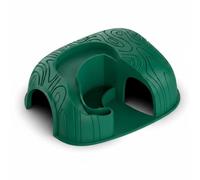 RoaQinFo Reptile Habitat Gecko Hide Cave Food Bowl Water Dish Shelter With Two Entry Openings and Combined Feeding Zone V0 Flame Retardant suitable for, Green, Large