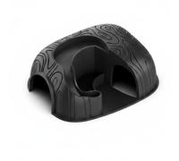 RoaQinFo Reptile Habitat Gecko Hide Cave Food Bowl Water Dish Shelter With Two Entry Openings and Combined Feeding Zone V0 Flame Retardant suitable for, Black, Small