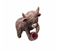RoaQinFo Resin Cow Figurine Cattle Statue Ornament Sculpture With Quirky Drinking Pose And Detailed In Weather Suitable for garden beds patio paths backyard, Beer Cow